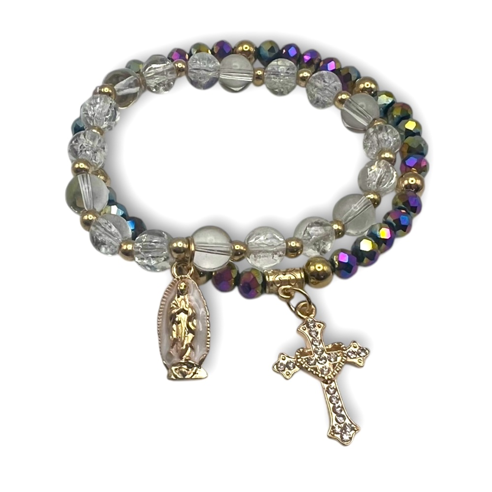 Religious Beaded Bracelet Set NWOT